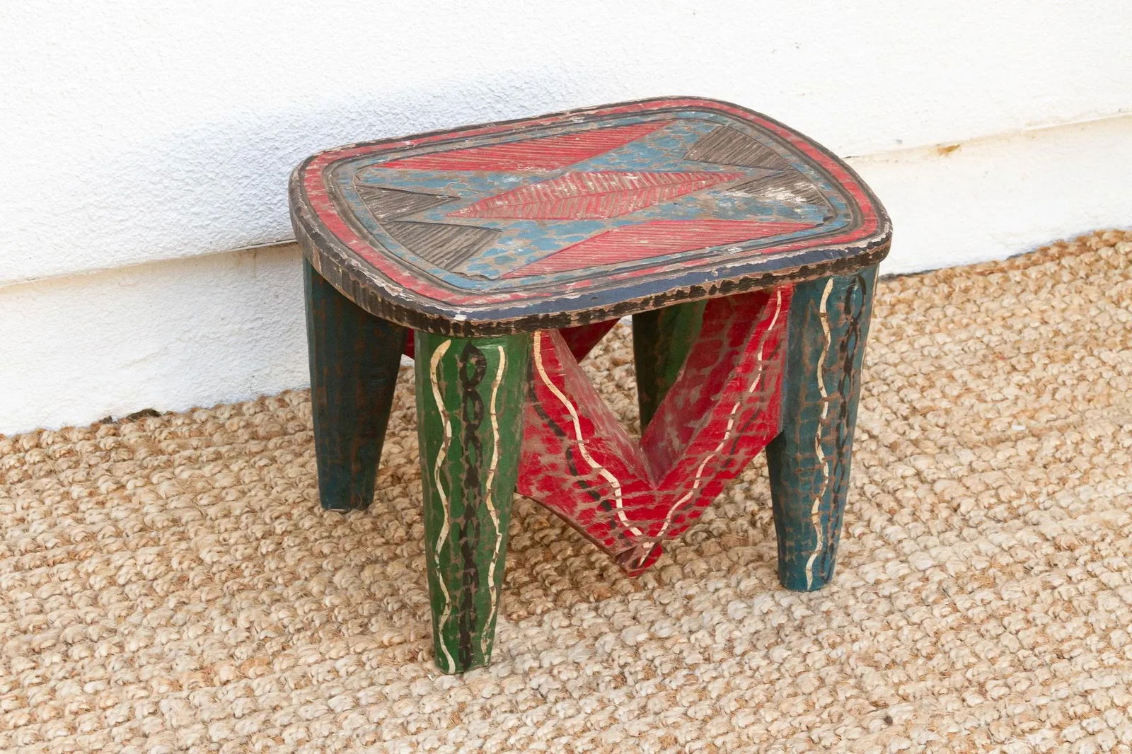 Handcarved Nupe Fiesta Small Table - 5