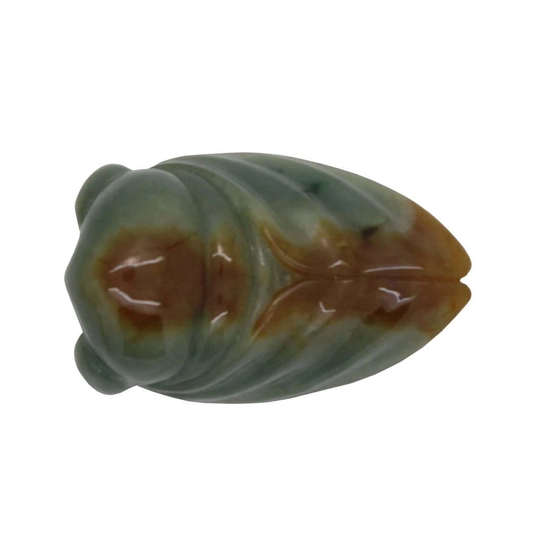 Hand Crafted Jade Pendant Dark Green Yellow Cicada Zen Ornament Figure (1 of 7)