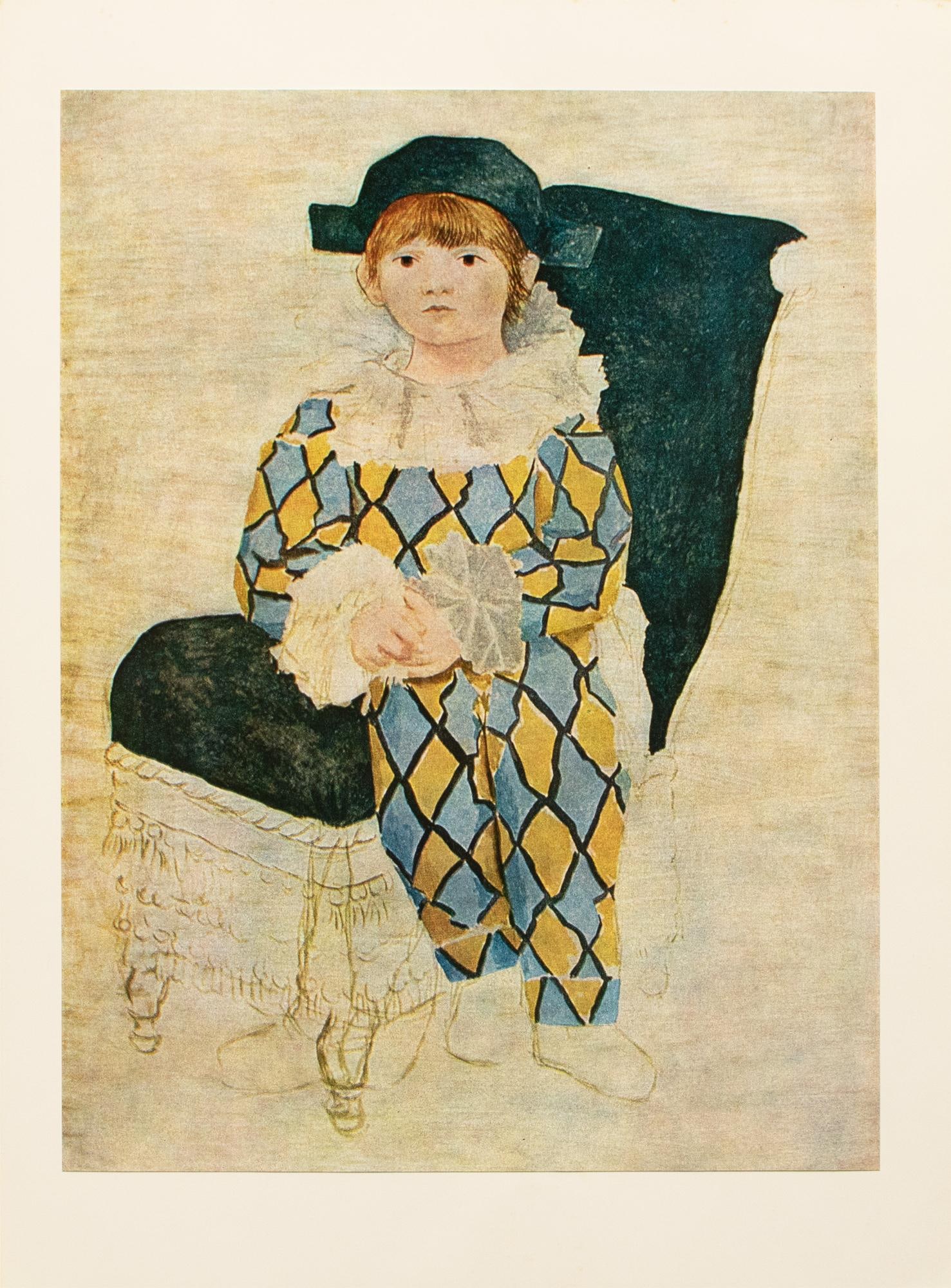 1971 After Pablo Picasso "Paul as Harlequin", Period Parisian Full-Color Print - 3