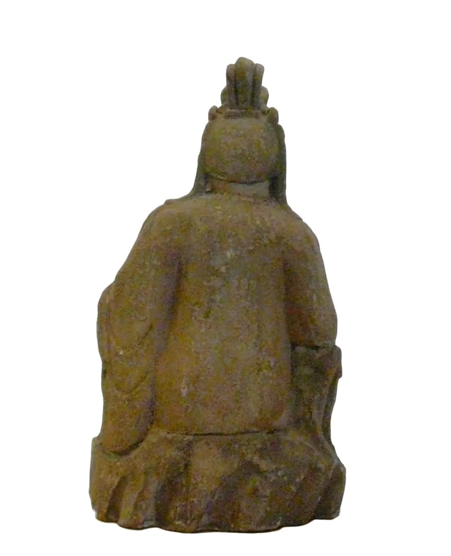 Chinese Rustic Distressed Wood Kwan Yin Statue - 4