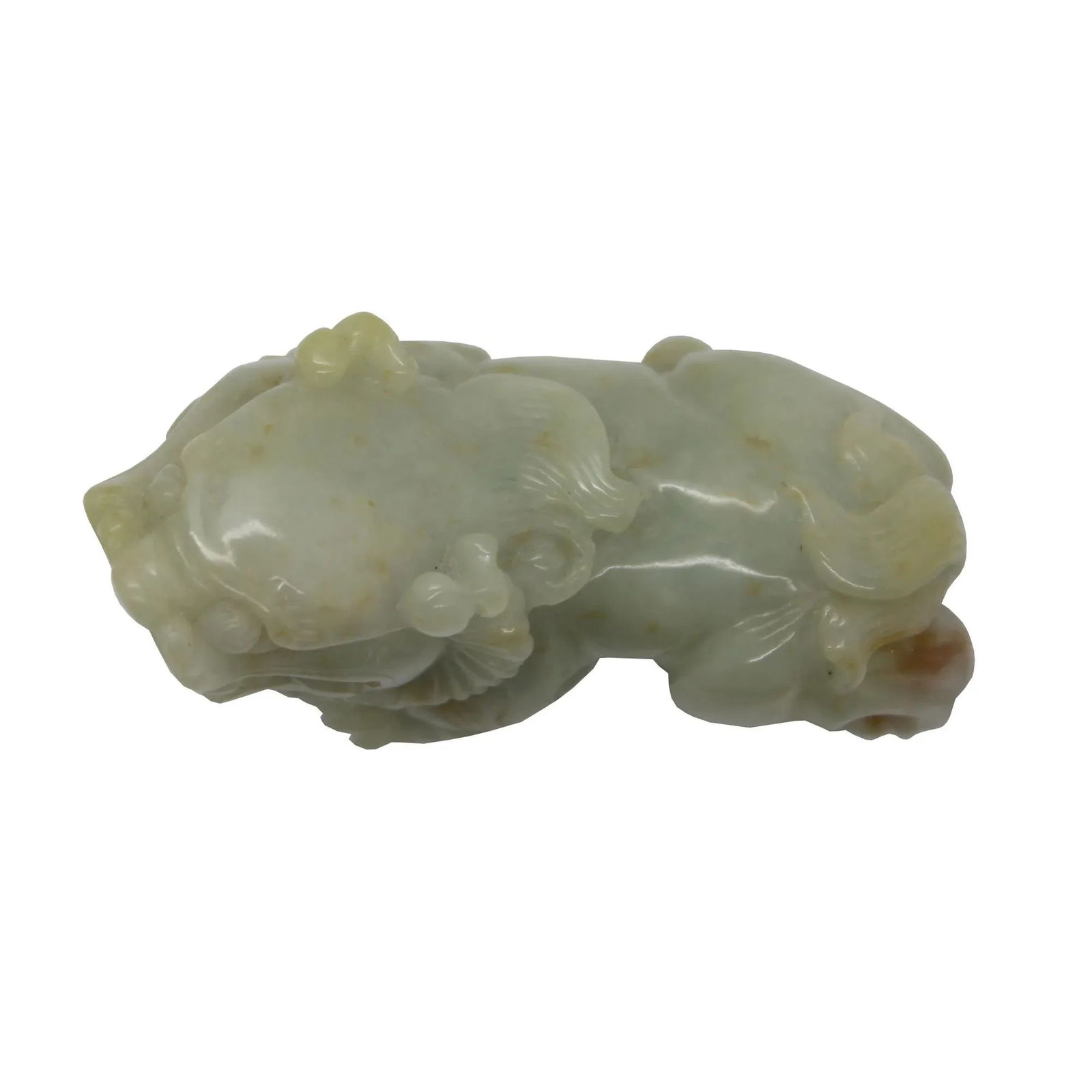 Hand Carved Natural Green Jade Feng Shui Lucky Pixiu Figure Pendant - 5