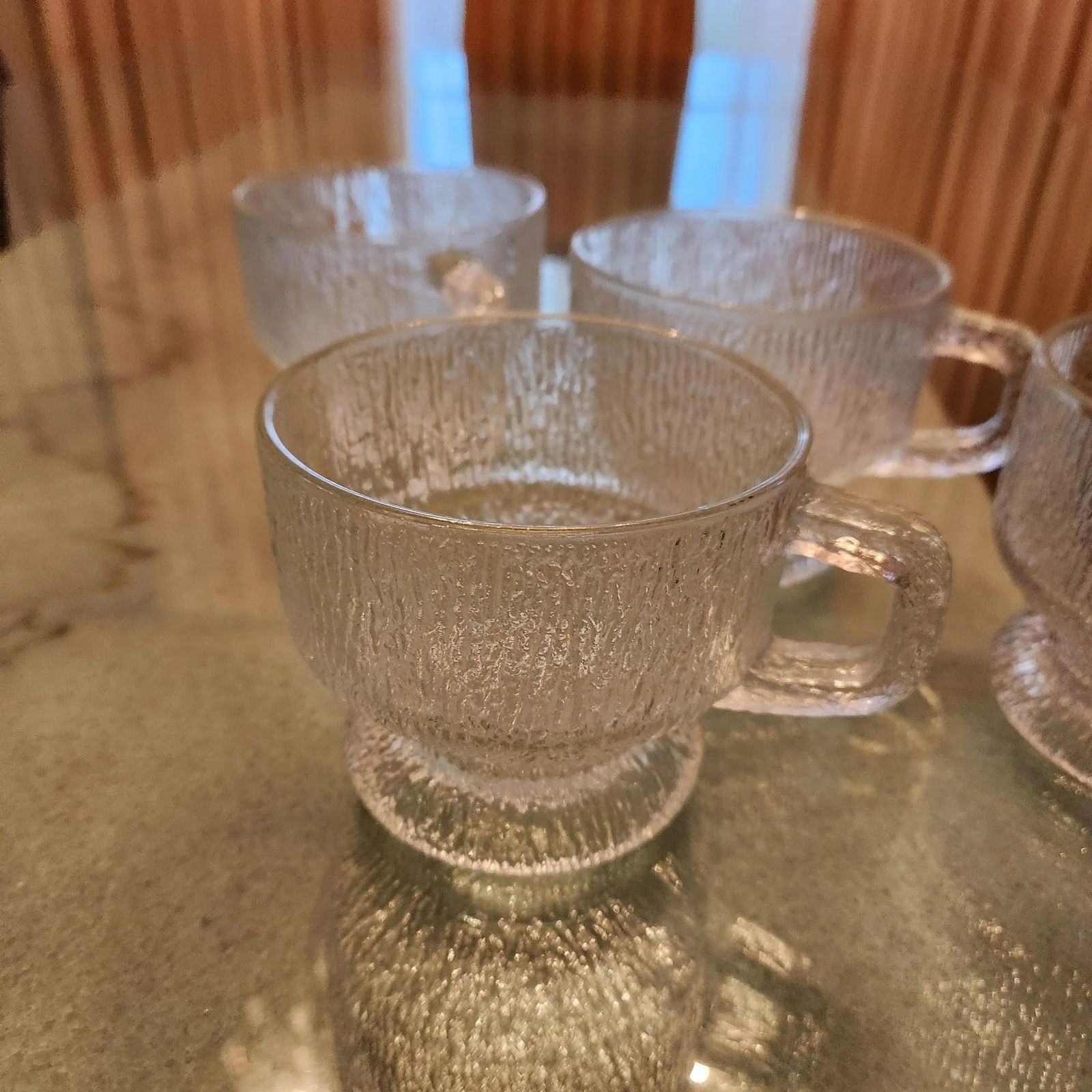 1960s Ice Glass Coffee Mugs After Tapio Wirkkala Iittala - 2
