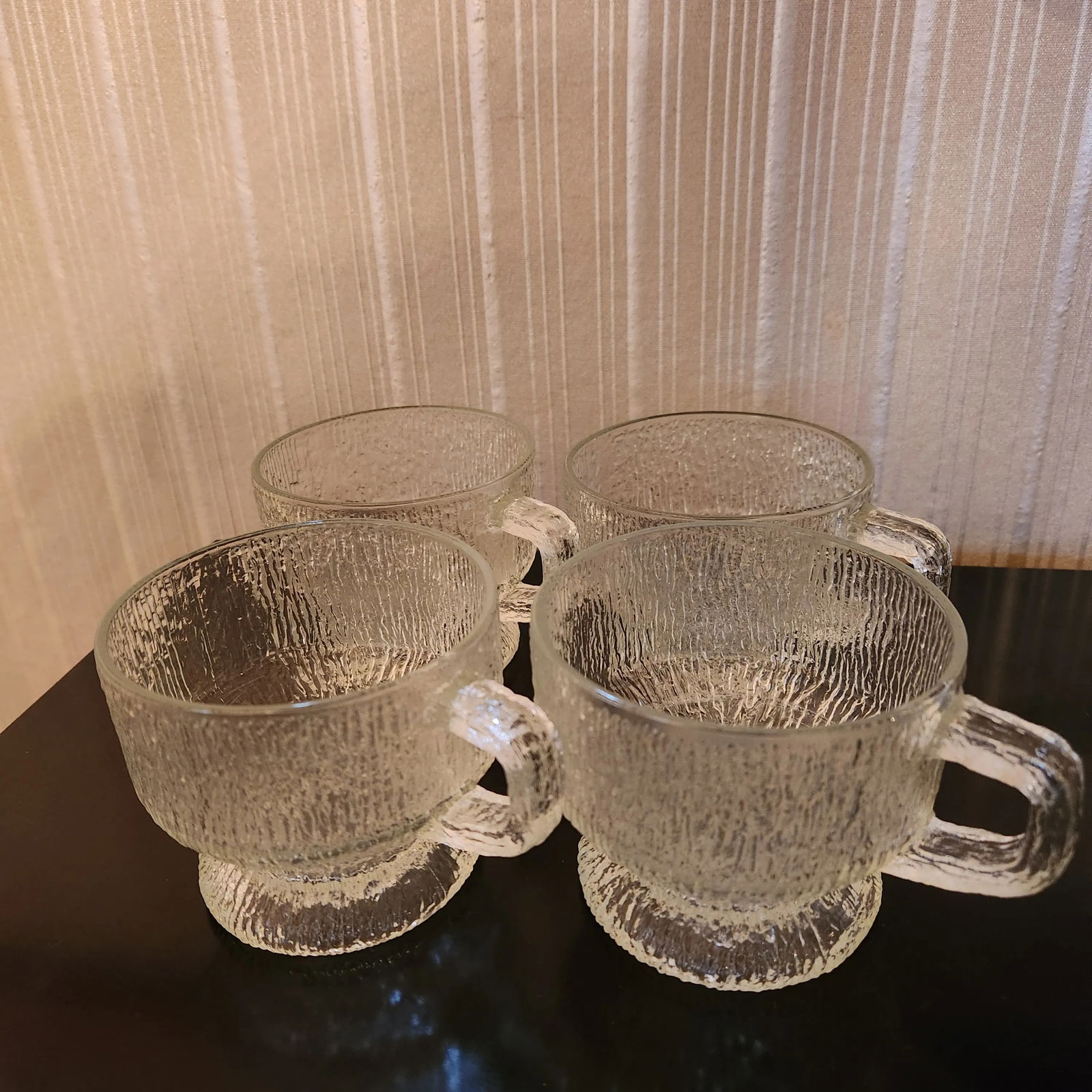 1960s Ice Glass Coffee Mugs After Tapio Wirkkala Iittala - 3