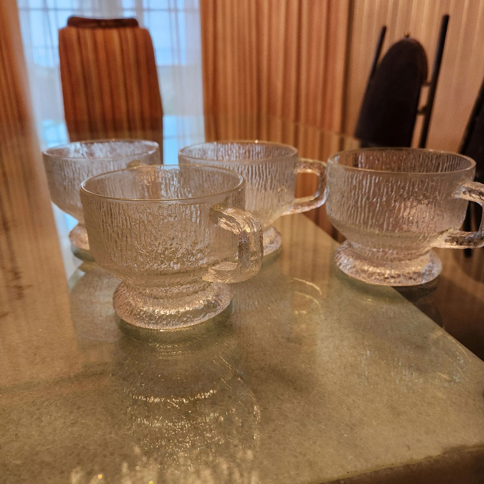 1960s Ice Glass Coffee Mugs After Tapio Wirkkala Iittala - 6