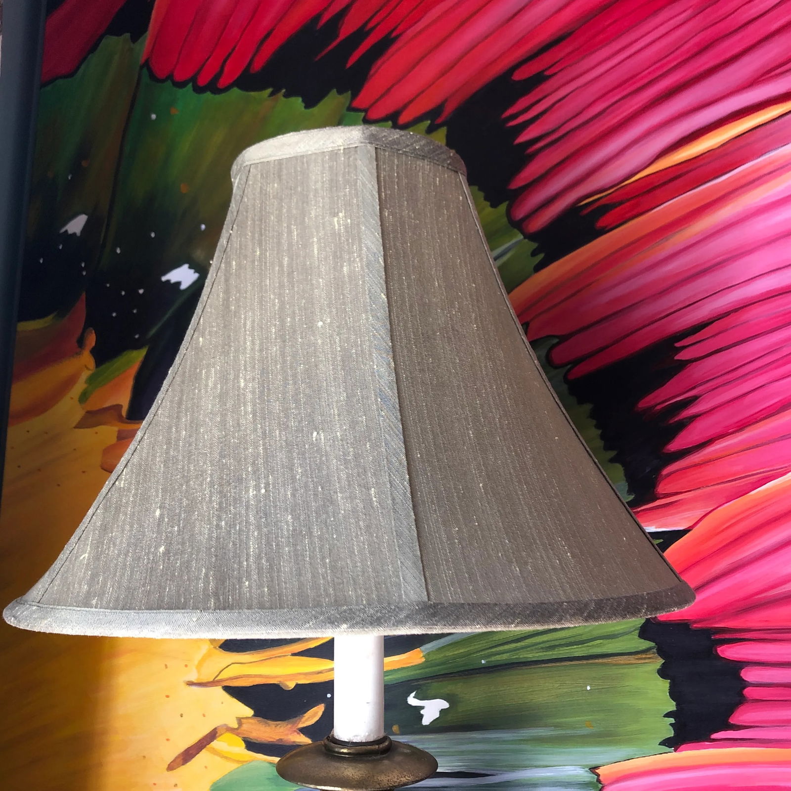 1970s Brass Footed Table Lamp With Shade - 6