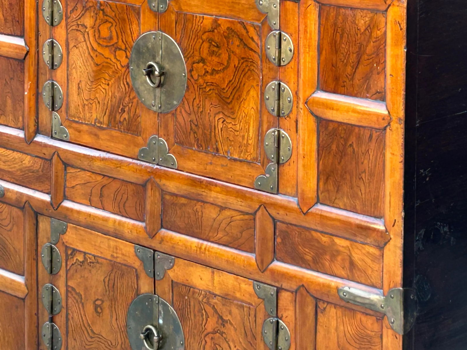 Oriental Brown Brass Hardware Drawers Accent Storage Cabinet - 10