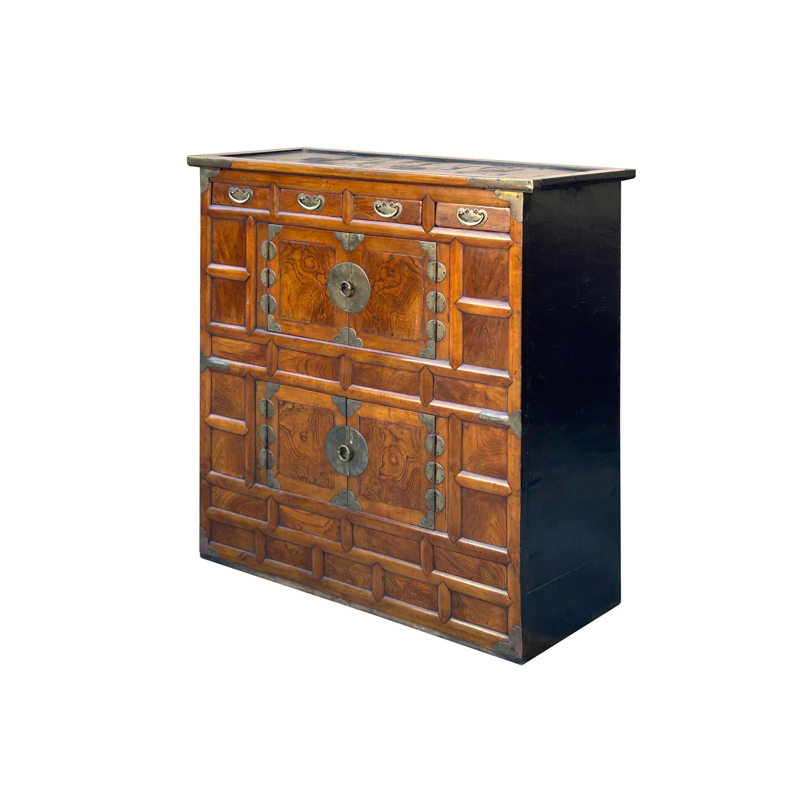 Oriental Brown Brass Hardware Drawers Accent Storage Cabinet - 2