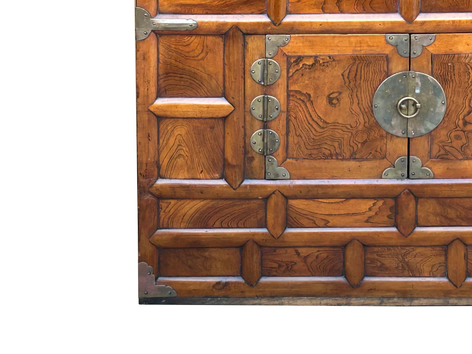 Oriental Brown Brass Hardware Drawers Accent Storage Cabinet - 3