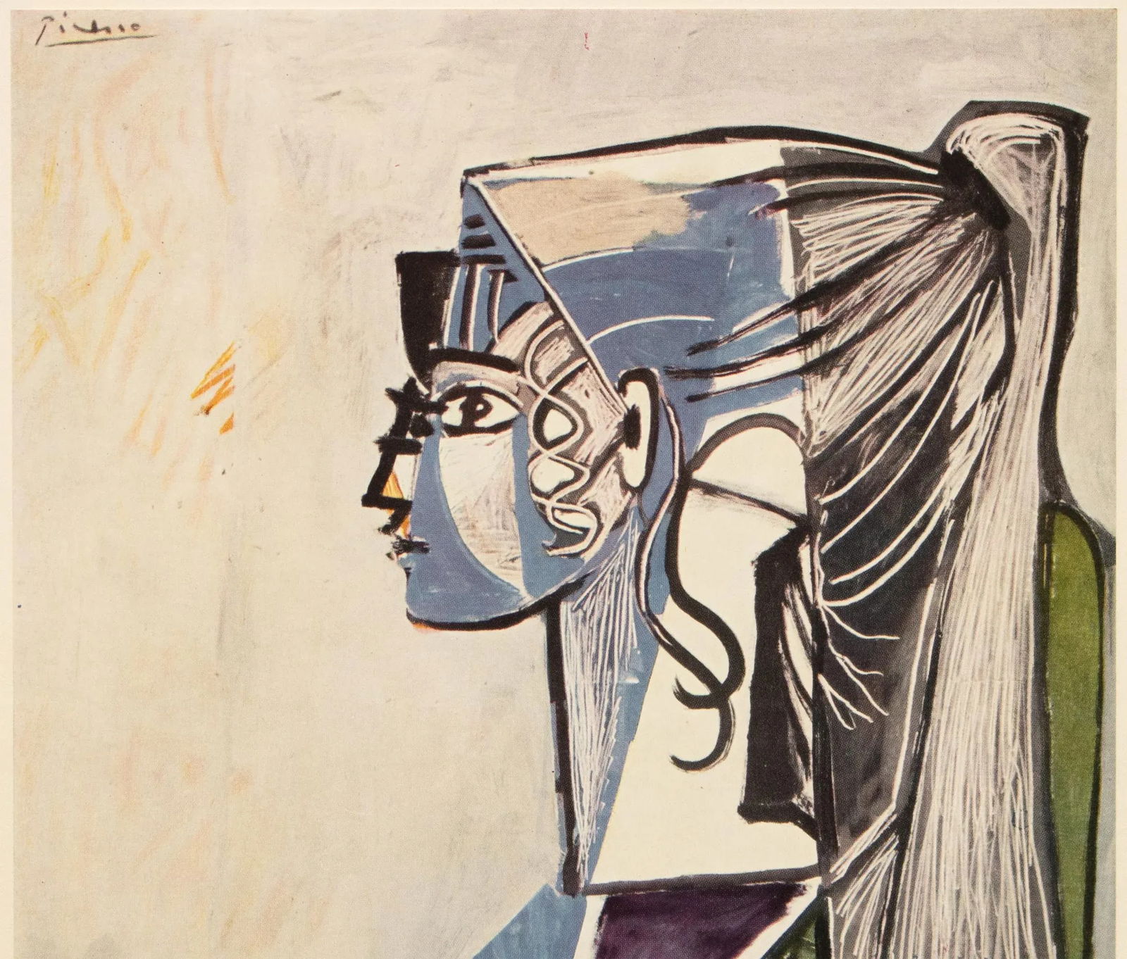 1957 After Pablo Picasso "Sylvette, Xiii", Period Full-Color Print - 3
