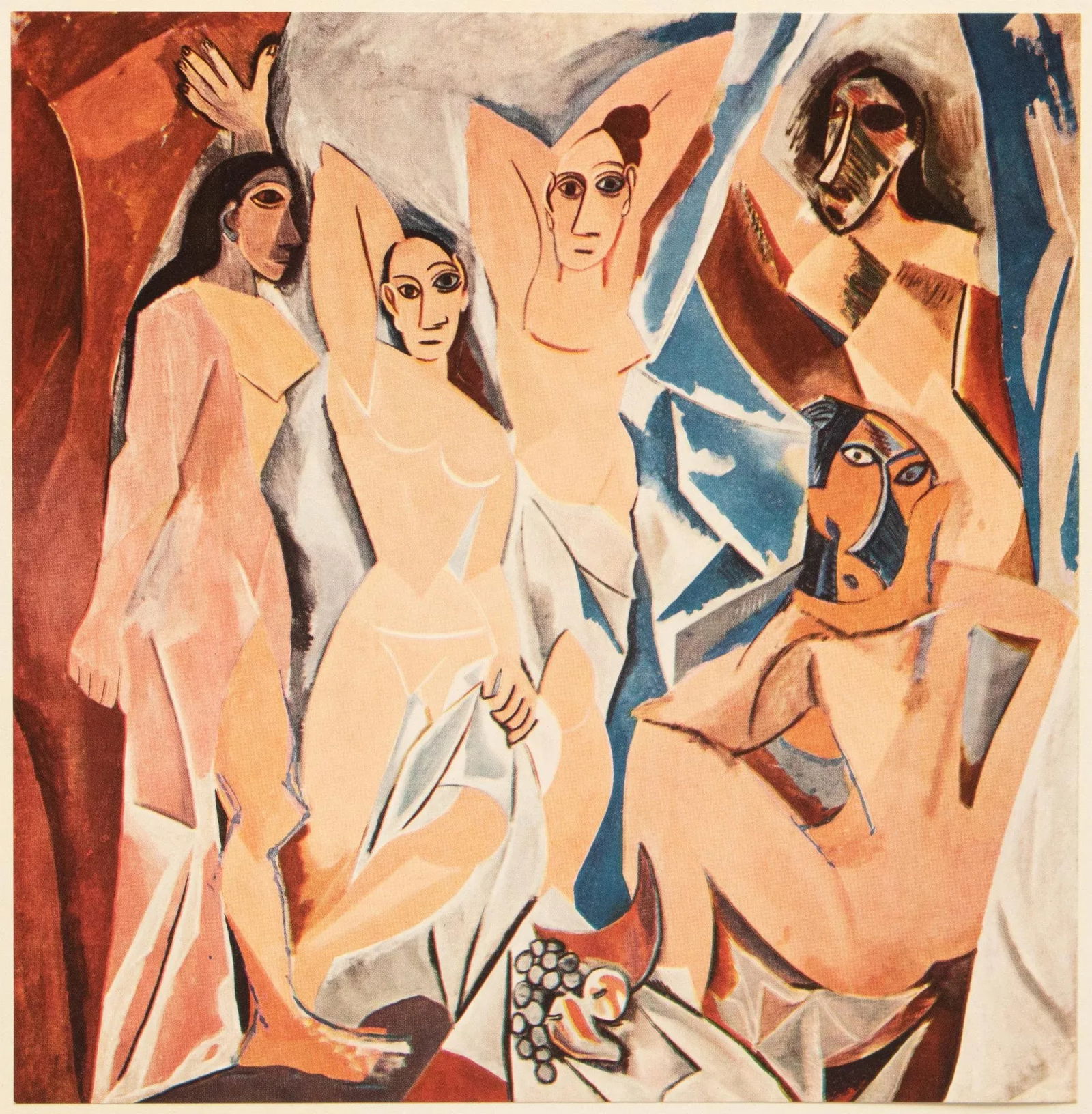 1957 After Pablo Picasso "Les Demoiselles D'Avignon", Period Cubist Full-Color Print - 2