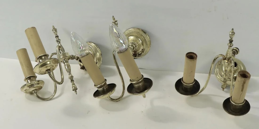 1920s Silver Plate Sconces-Set of 3 - 13