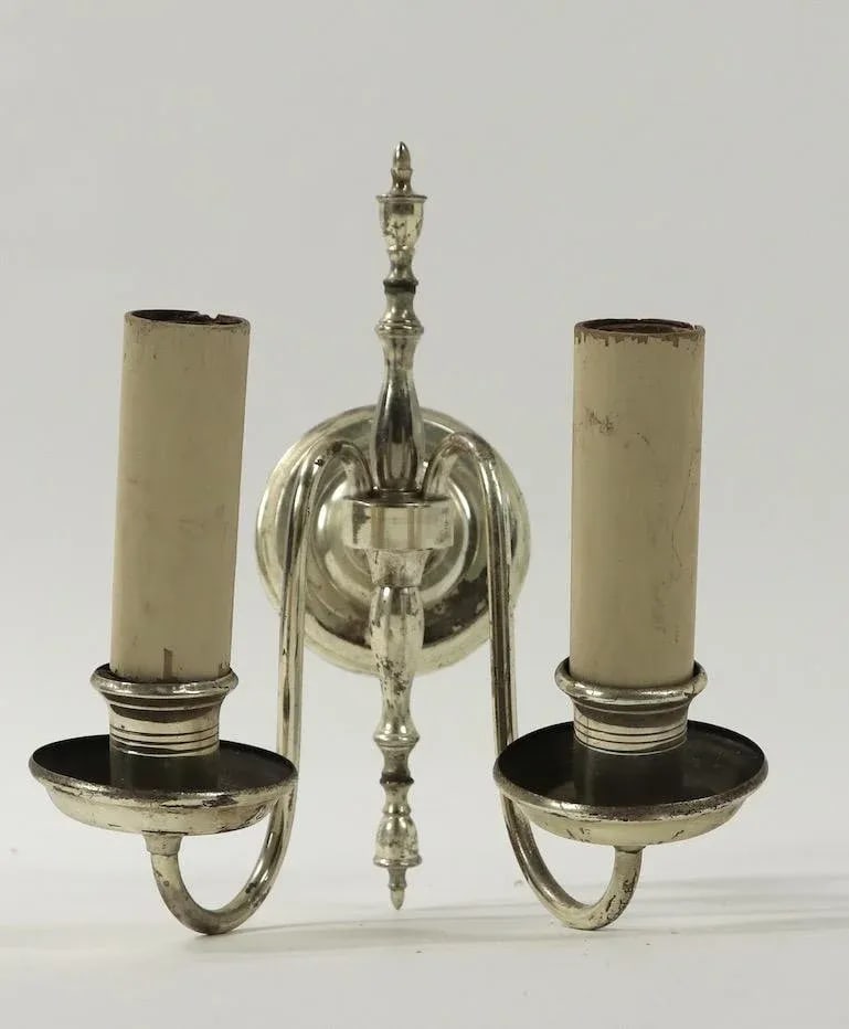 1920s Silver Plate Sconces-Set of 3 - 2