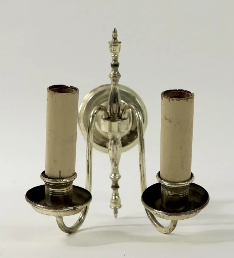1920s Silver Plate Sconces-Set of 3 - 3