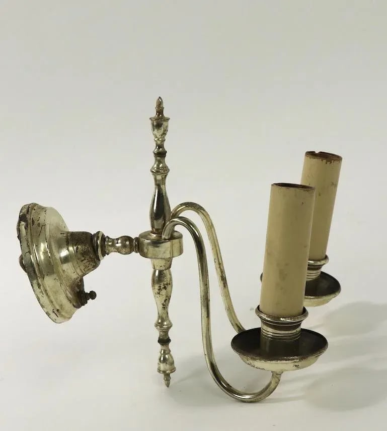 1920s Silver Plate Sconces-Set of 3 - 6