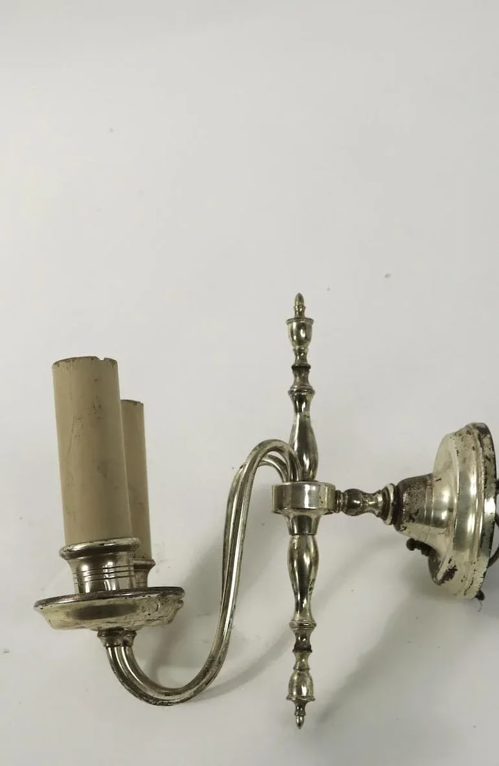 1920s Silver Plate Sconces-Set of 3 - 9