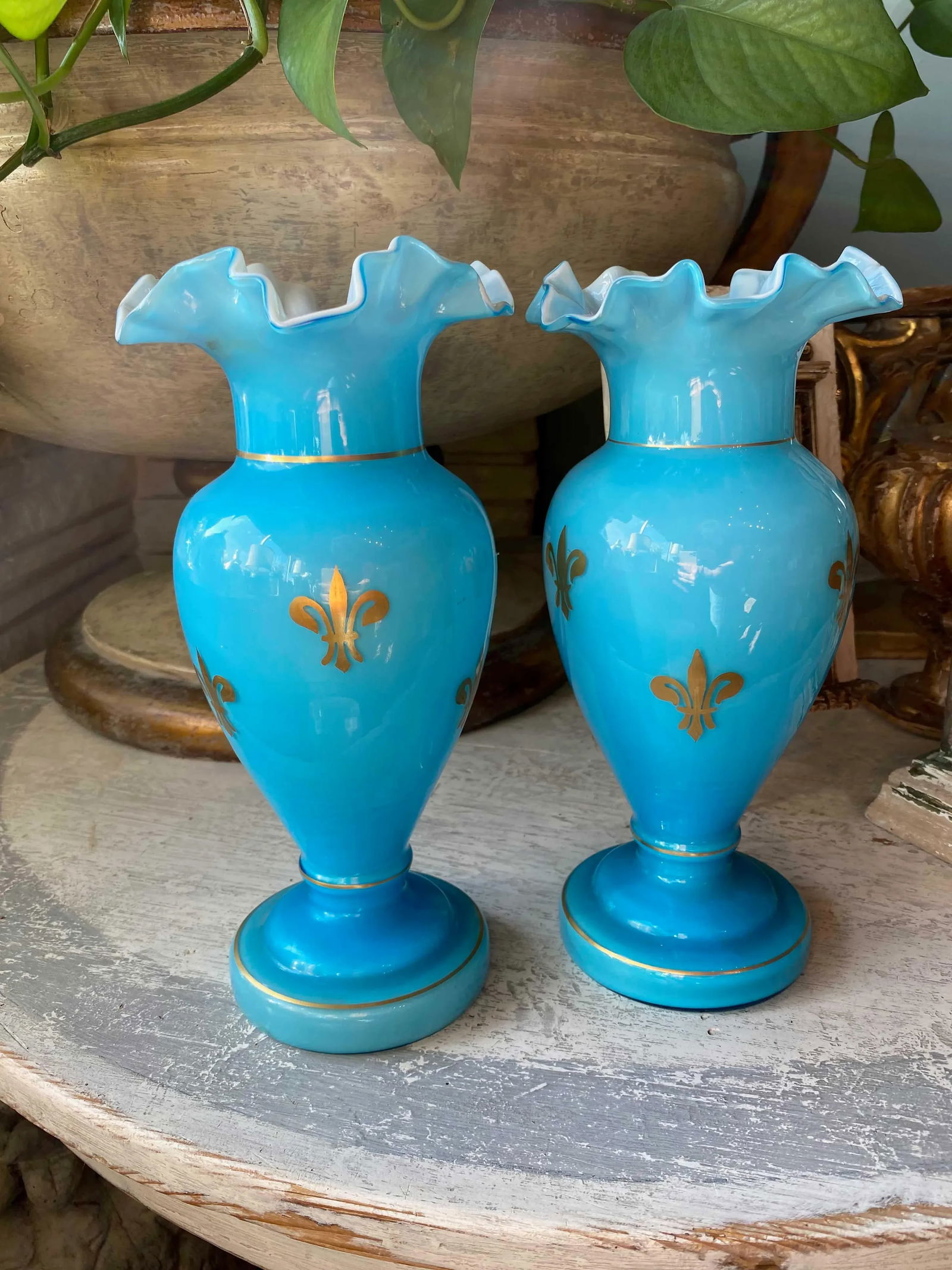 Late 19th Century French Blue Vases - a Pair - 2