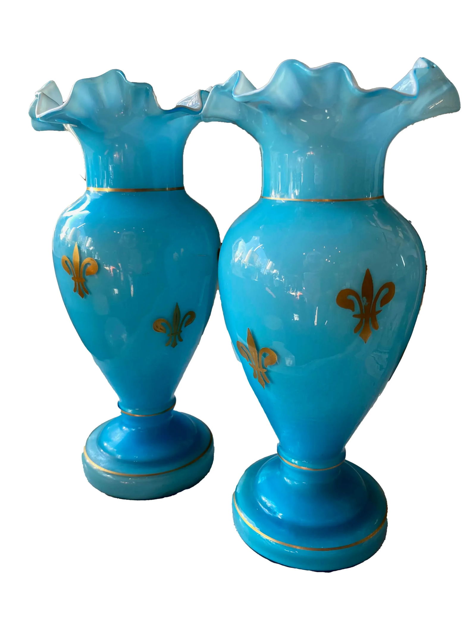 Late 19th Century French Blue Vases - a Pair - 3