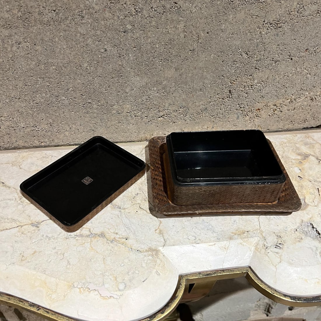 Antique Japanese Lacquer Cigarette Box Set - 8