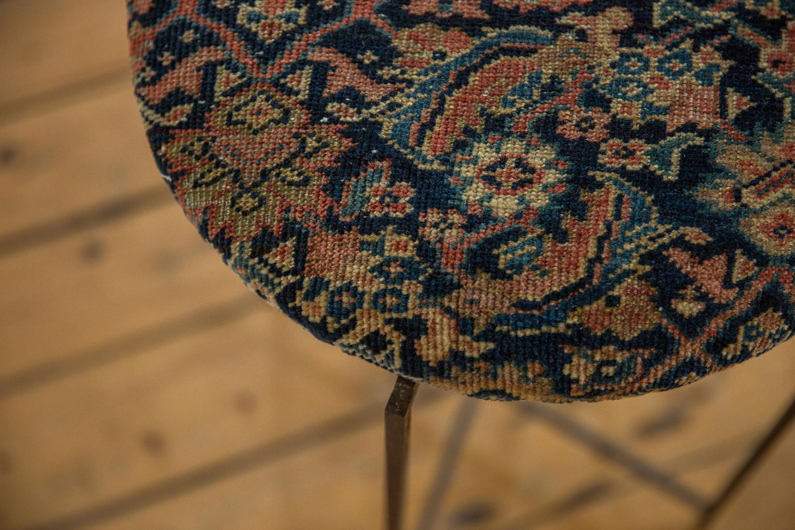 Reclaimed Antique Rug Fragment Side Table Stand 6 of 7 - 2