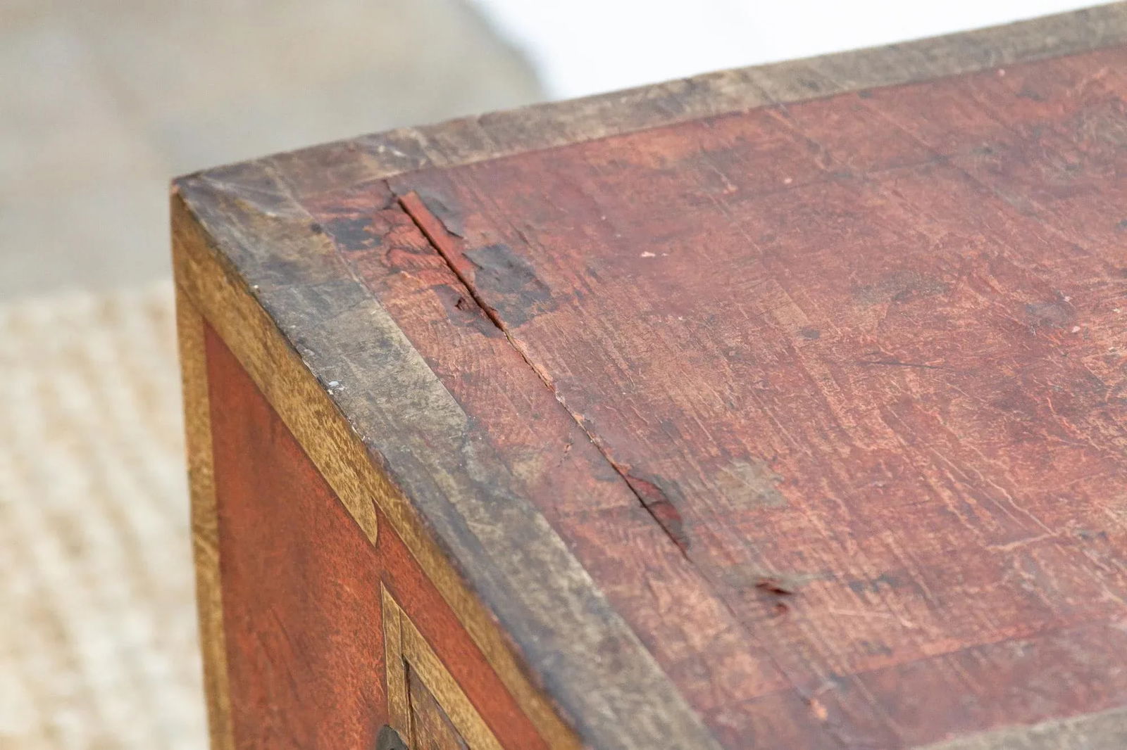 Antique Korean Painted Marriage Chest - 9