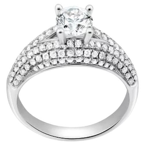 Classic Diamond 18K White Gold Exclusive Ring for Her - 14
