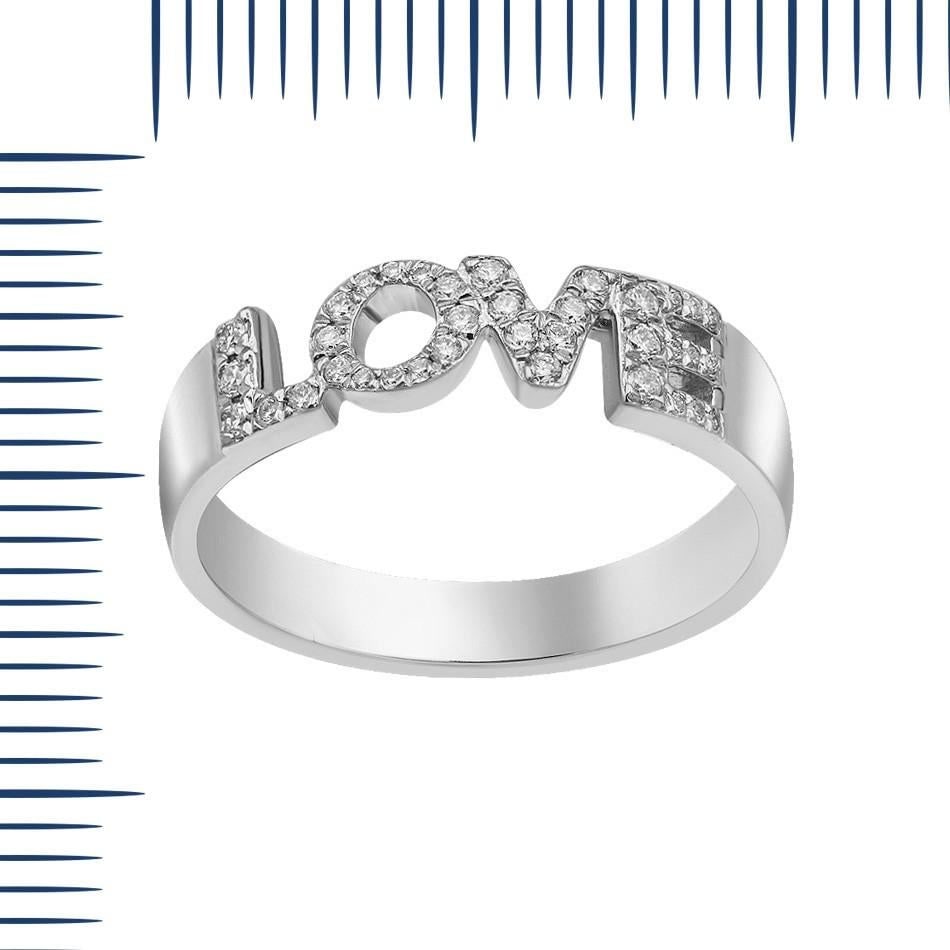 White Diamond Precious Yellow Gold LOVE Ring - 5