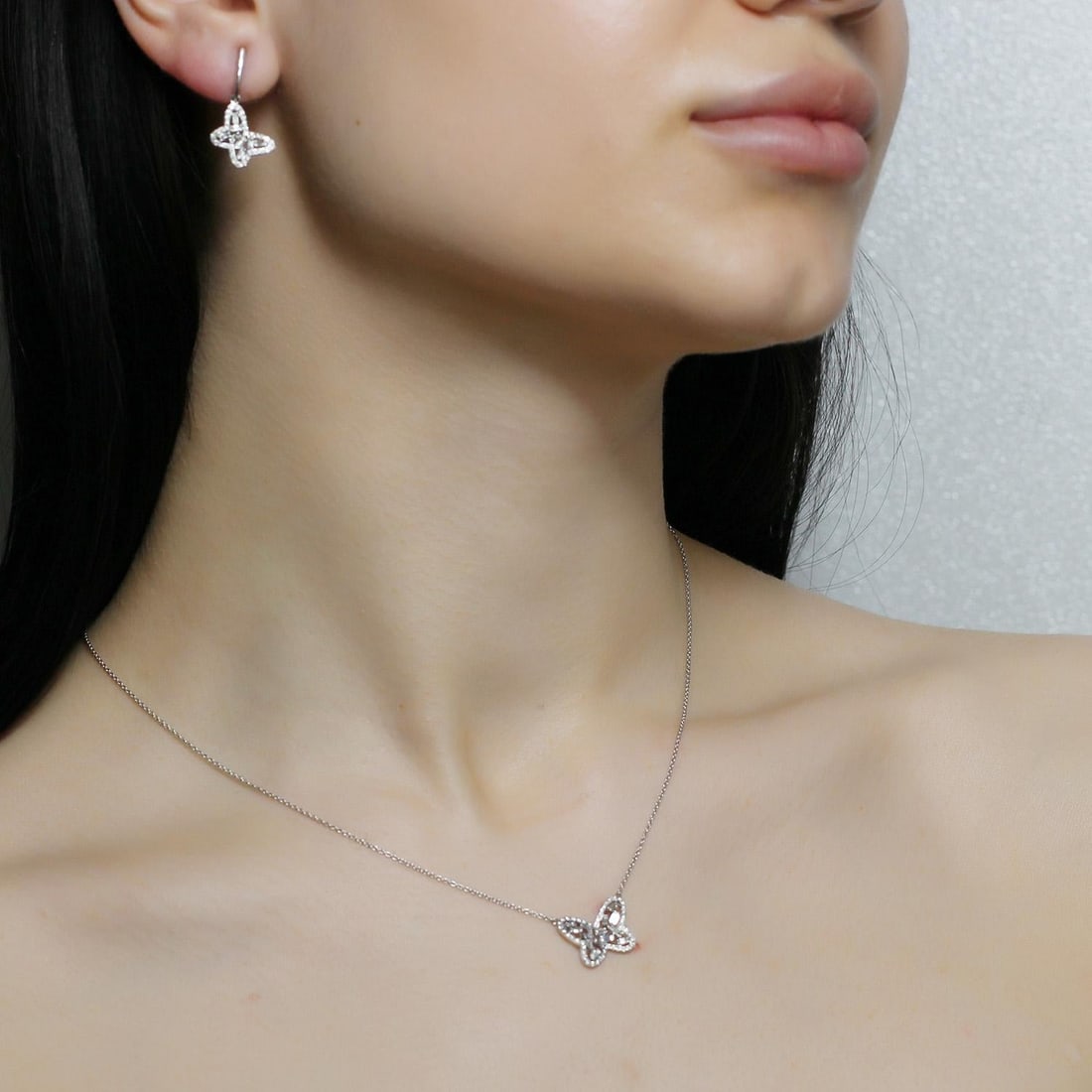 Customisable White Diamond Baguette White Gold Fashion Modern Pendant Necklace - 3