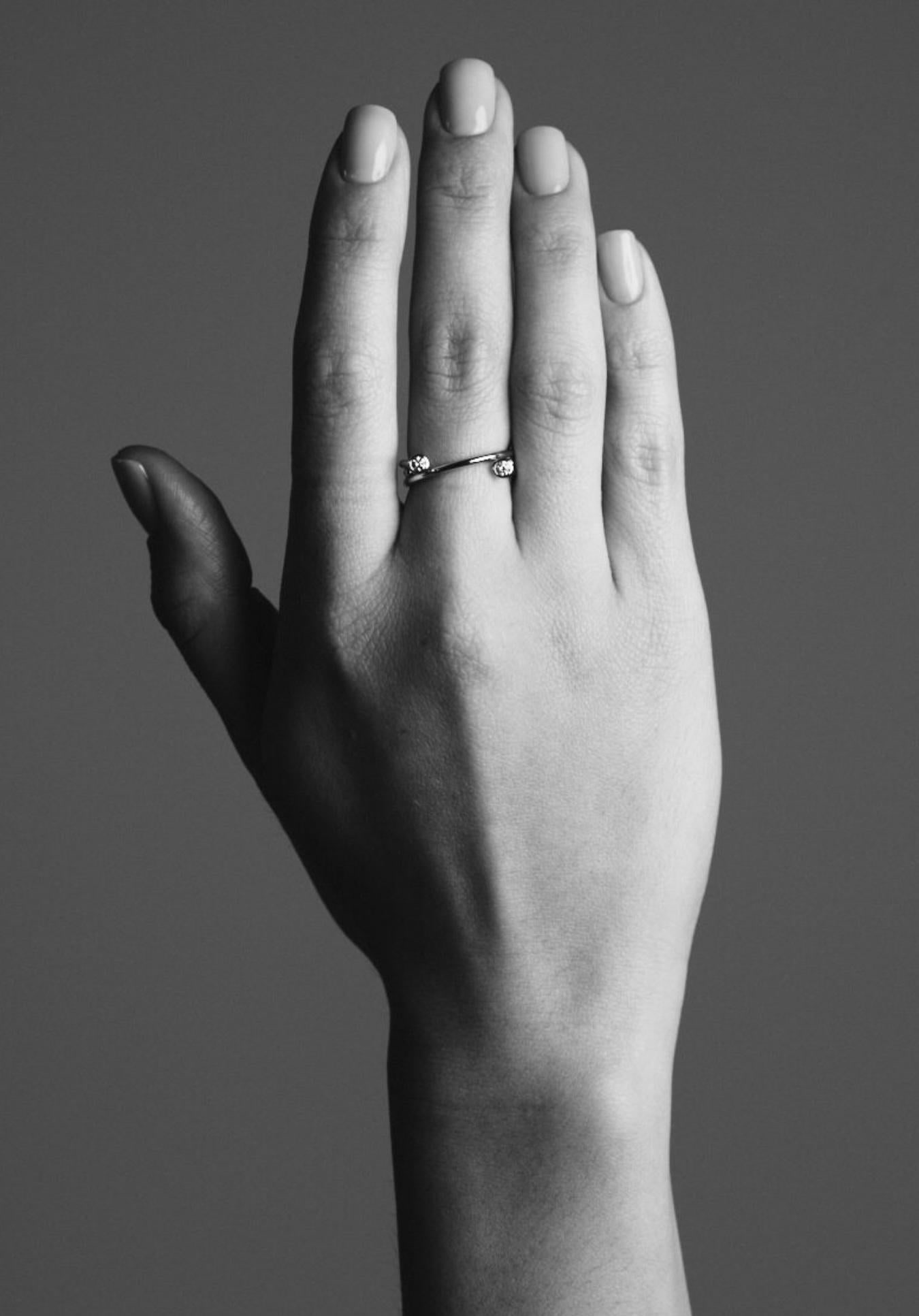 Geometric Diamond White Gold Exclusive Ring for Her - 4