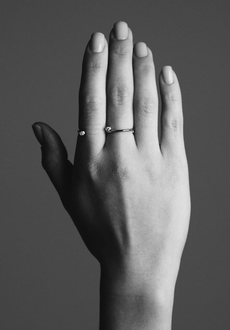 Geometric Diamond White Gold Exclusive Ring for Her - 5