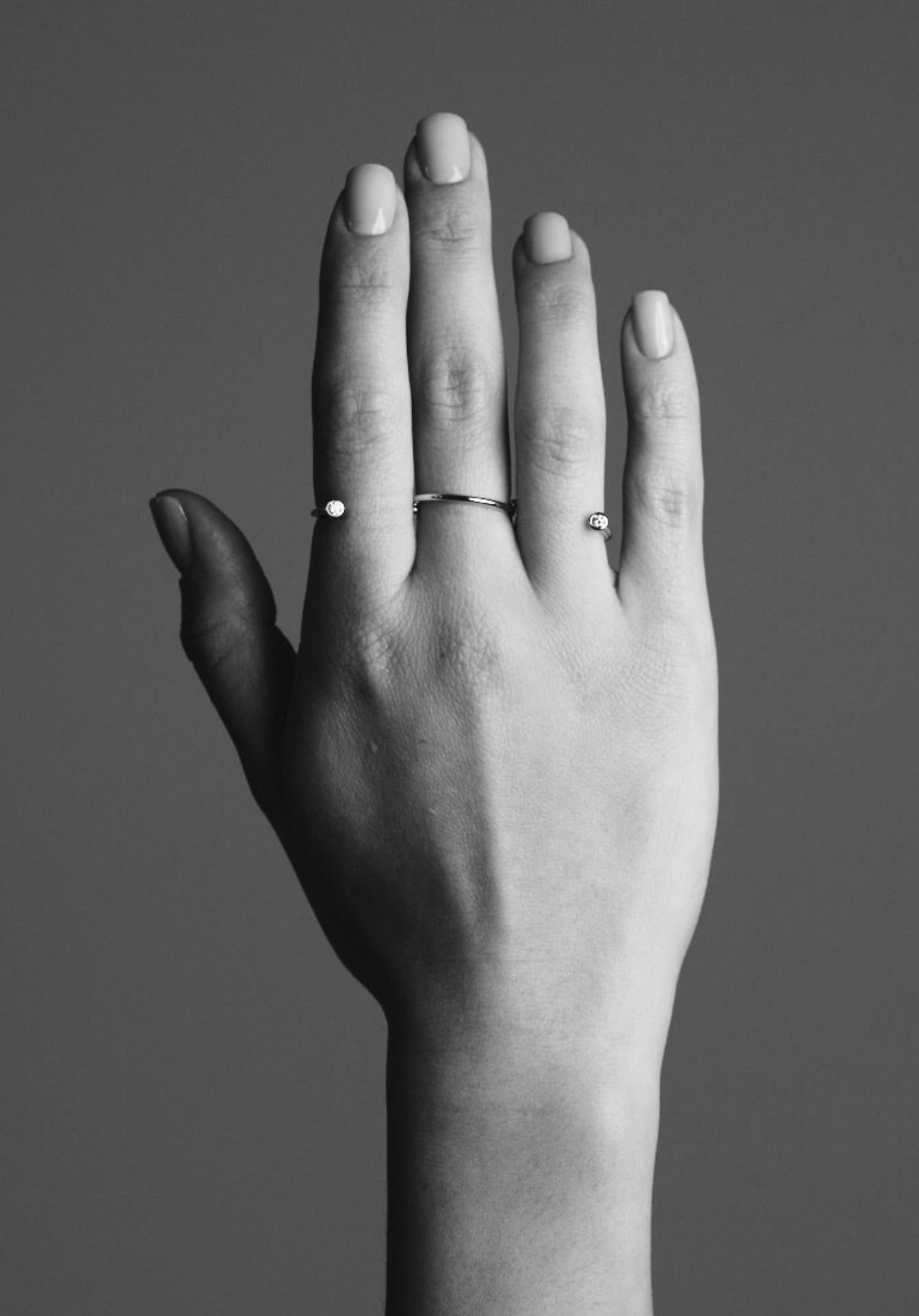 Geometric Diamond White Gold Exclusive Ring for Her - 6