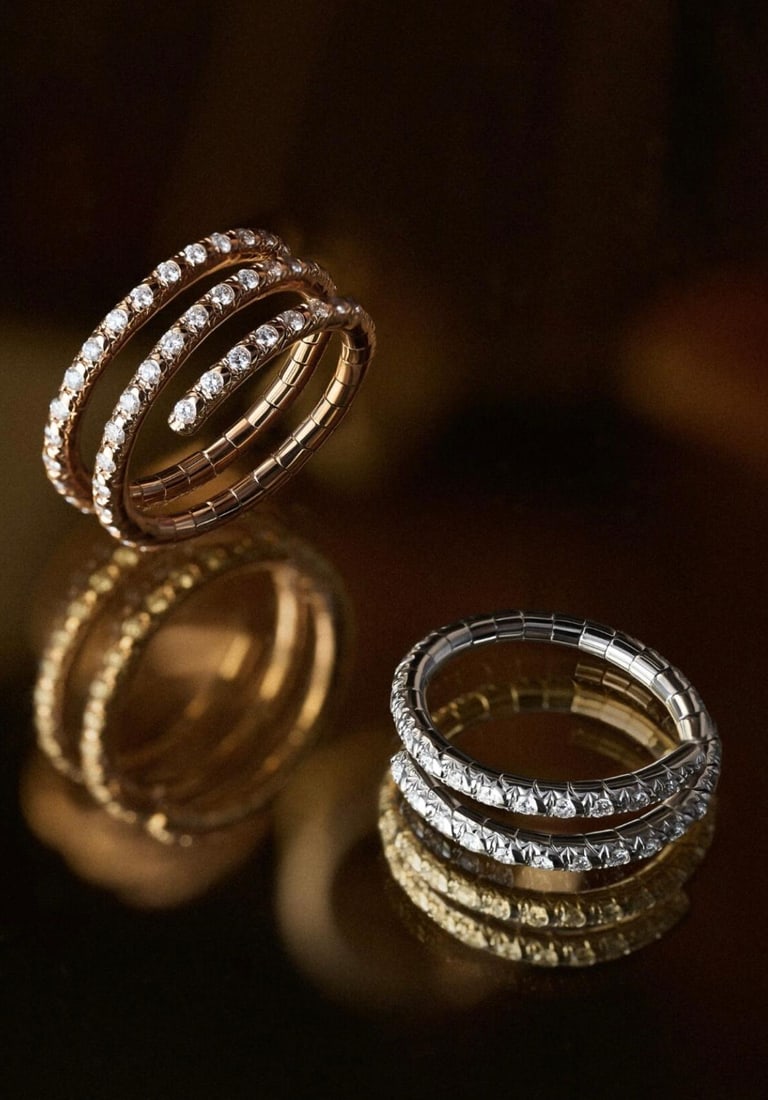 Maxi Serpent Diamond Yellow Gold Exclusive Ring for Her - 4