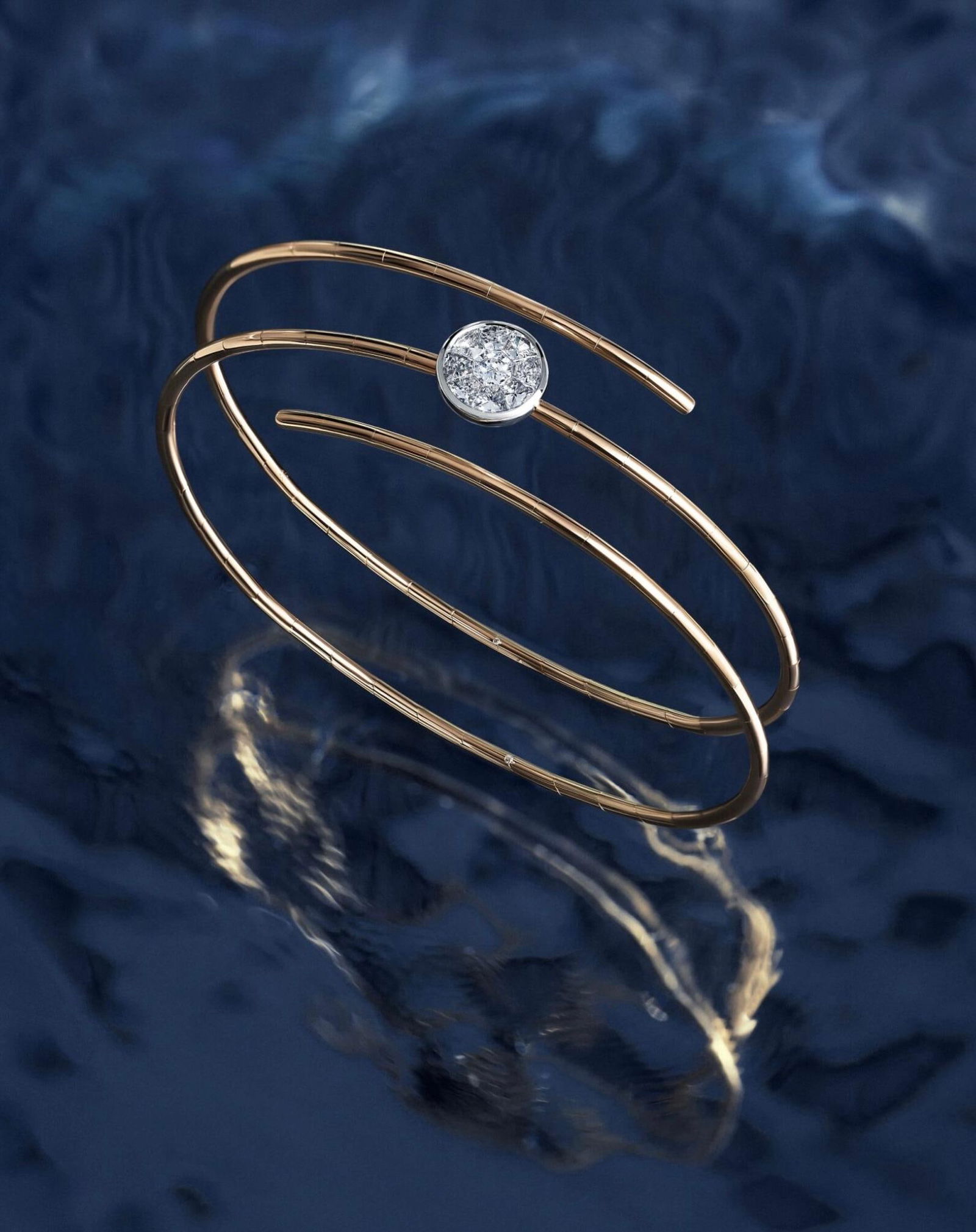 Serpend Round Shape Diamond Bracelet 14K White Gold for Her - 14