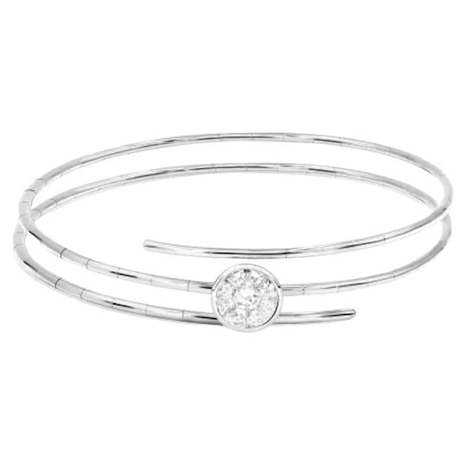 Serpend Round Shape Diamond Bracelet 14K White Gold for Her - 16