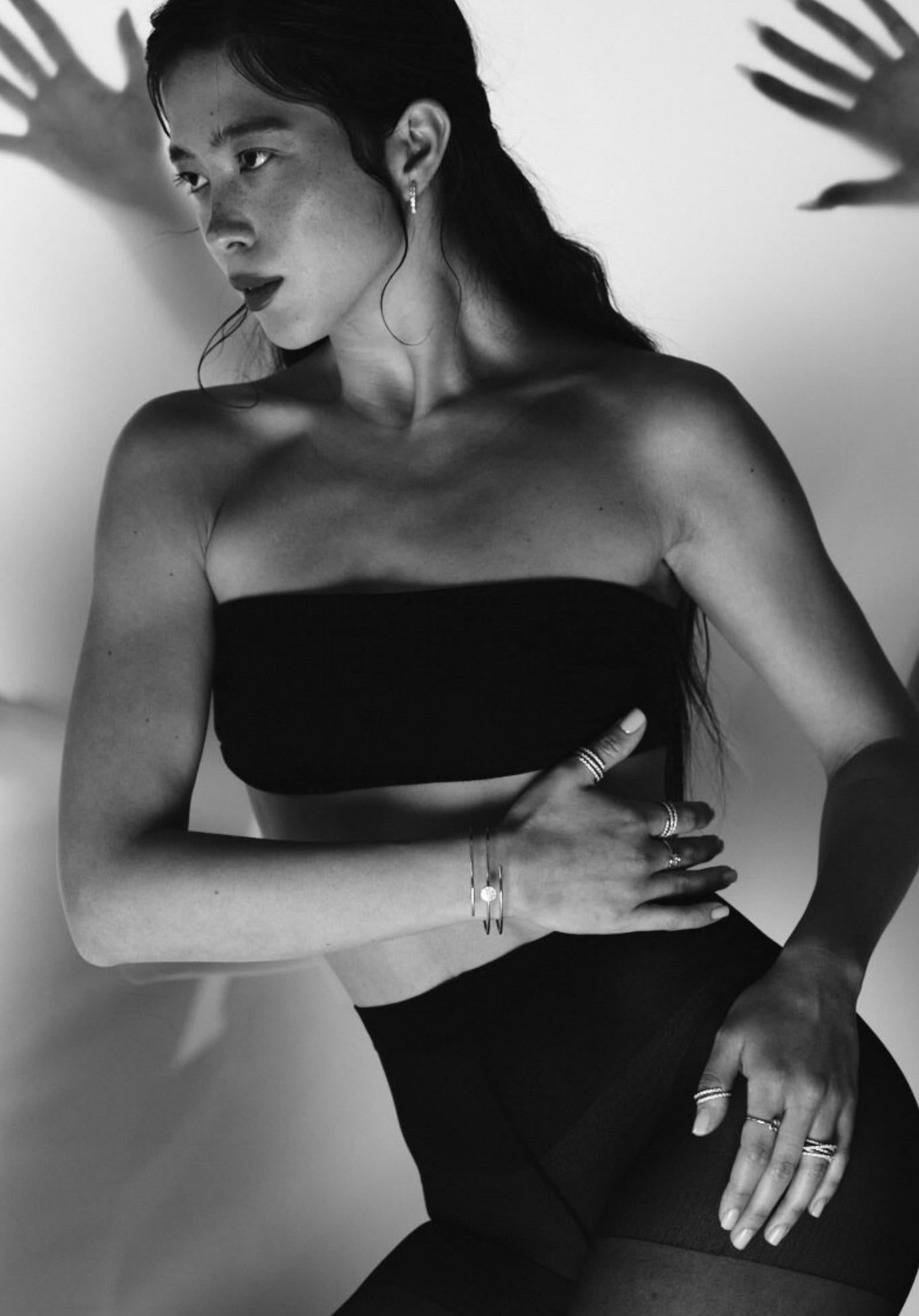 Serpend Round Shape Diamond Bracelet 14K White Gold for Her - 6