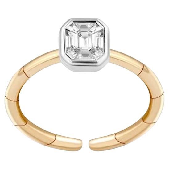 Pie Cut Emerald Shape Diamond Yellow Gold Exclusive Ring for Her - 7