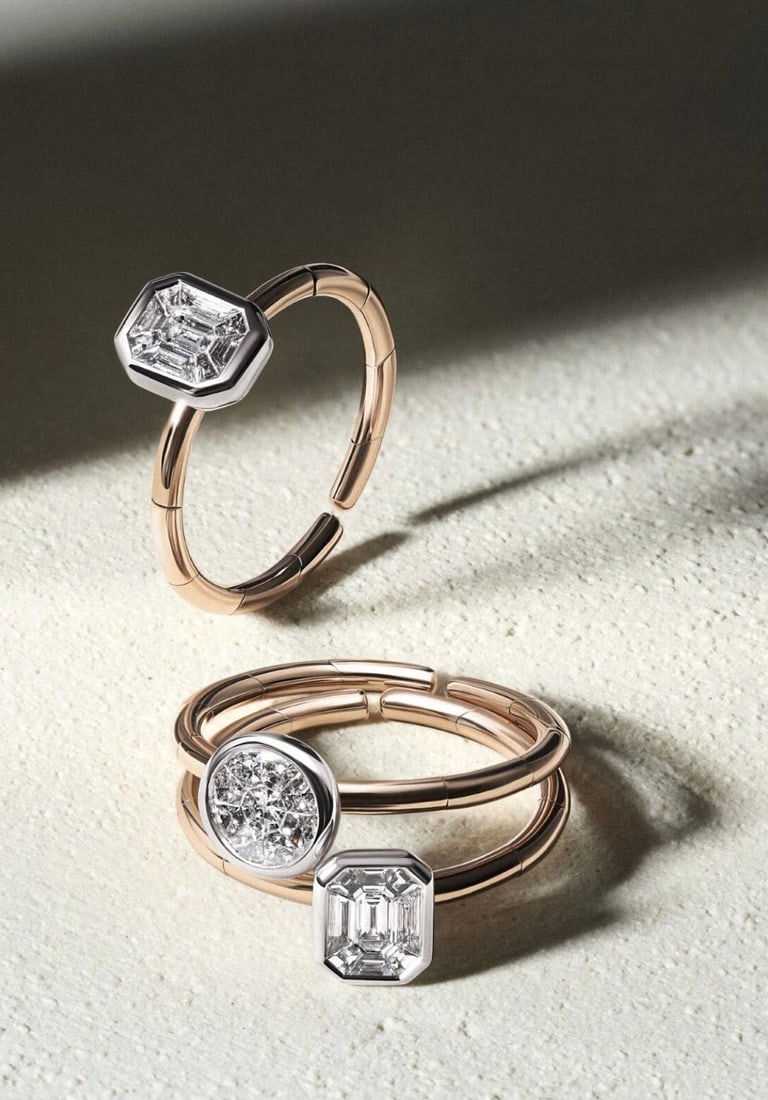 Pie Cut Round Shape Diamond Yellow Gold Exclusive Ring for Her - 13