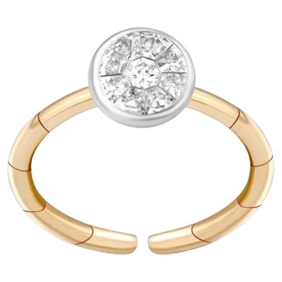Pie Cut Round Shape Diamond Yellow Gold Exclusive Ring for Her - 7