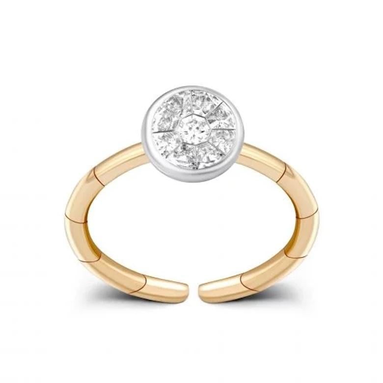 Pie Cut Round Shape Diamond White Gold Exclusive Ring for Her - 12