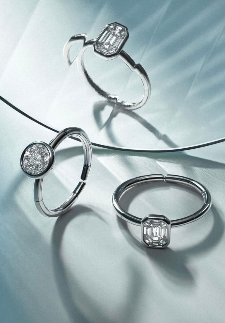 Pie Cut Round Shape Diamond White Gold Exclusive Ring for Her - 5