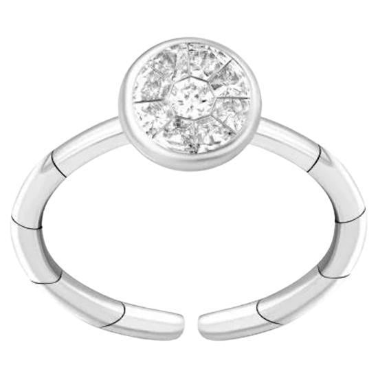 Pie Cut Round Shape Diamond White Gold Exclusive Ring for Her - 7