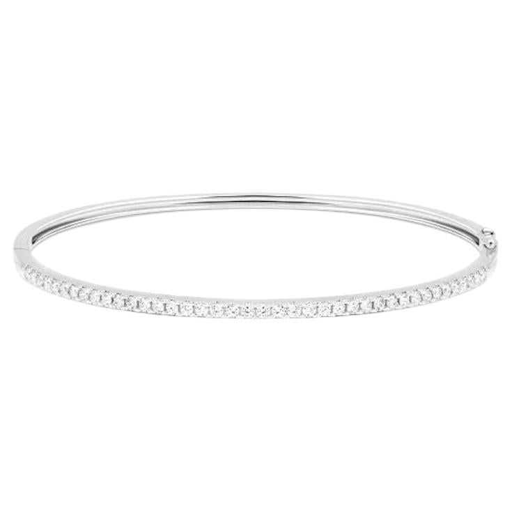 Bangle Modern Diamond Bracelet 14K White Gold for Her - 13