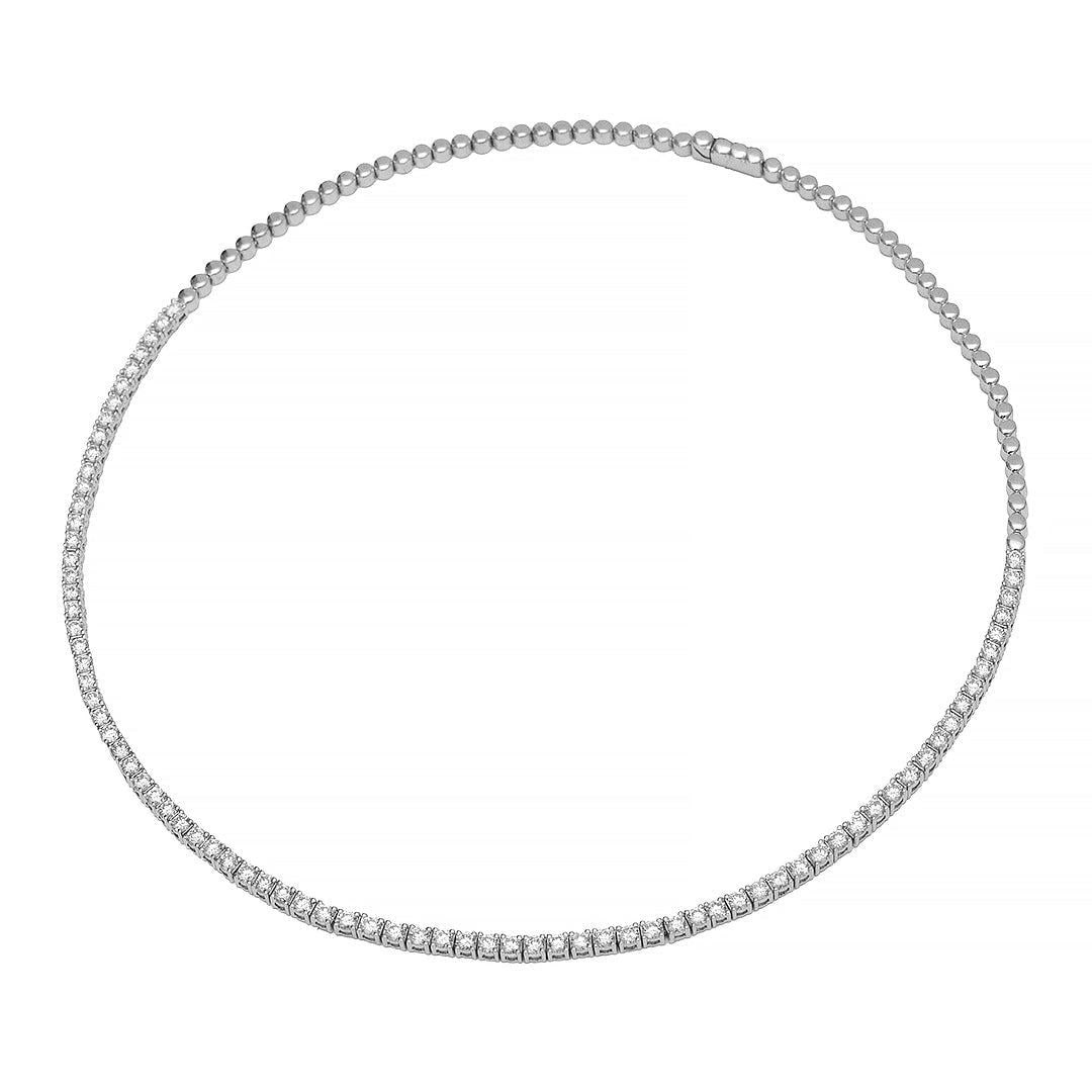 Capsule Soft Diamond 18K Gold Necklace for Her: Title: Capsule Soft Diamond 18K Gold Necklace for Her Description: Capsule Soft Diamond Collection by Necklace 18K Gold Diamond 106-RD-2.000 ct HALF SET Handmade Excellence in 18K Gold with Diamonds