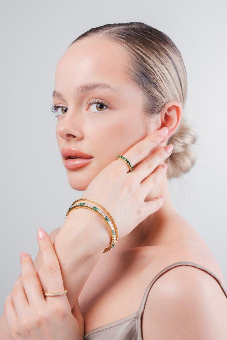 Capsule Thin Tennis Yellow 18K Gold Diamond Bracelet for Her - 3