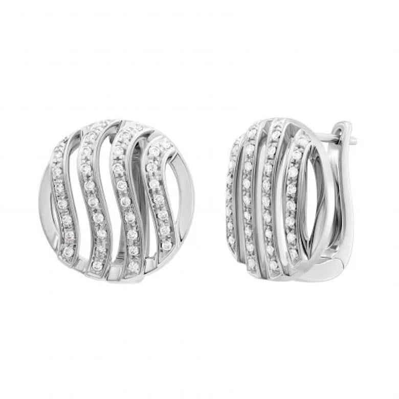 Lever-Back Classic Diamond White Gold Exclusive Earrings - 3