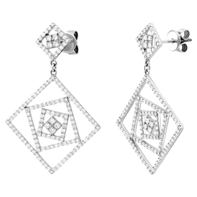 Dangle Classic Diamond White Gold Exclusive Earrings - 14