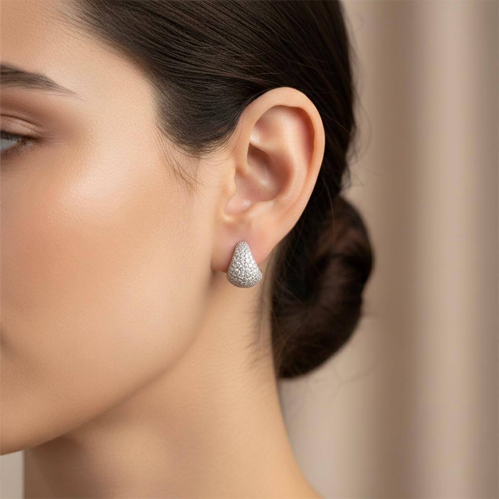 Classic Diamond 18K White Gold Exclusive Earrings - 6