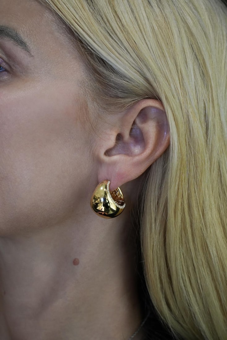 Festive Diamond 18K Yellow Gold Exclusive Earrings - 20