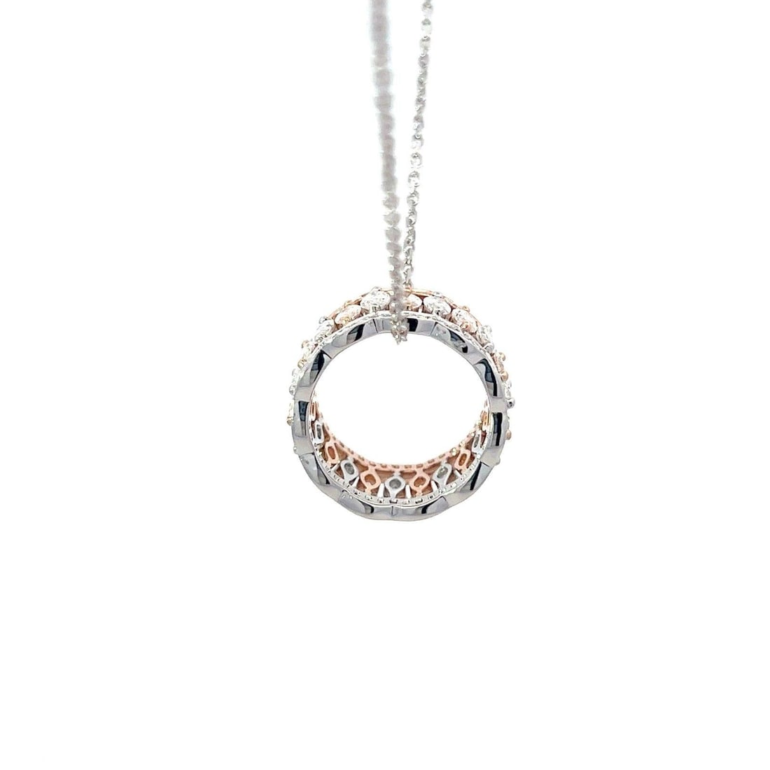 Classic Diamond 18K Yellow White Gold Necklace - 5