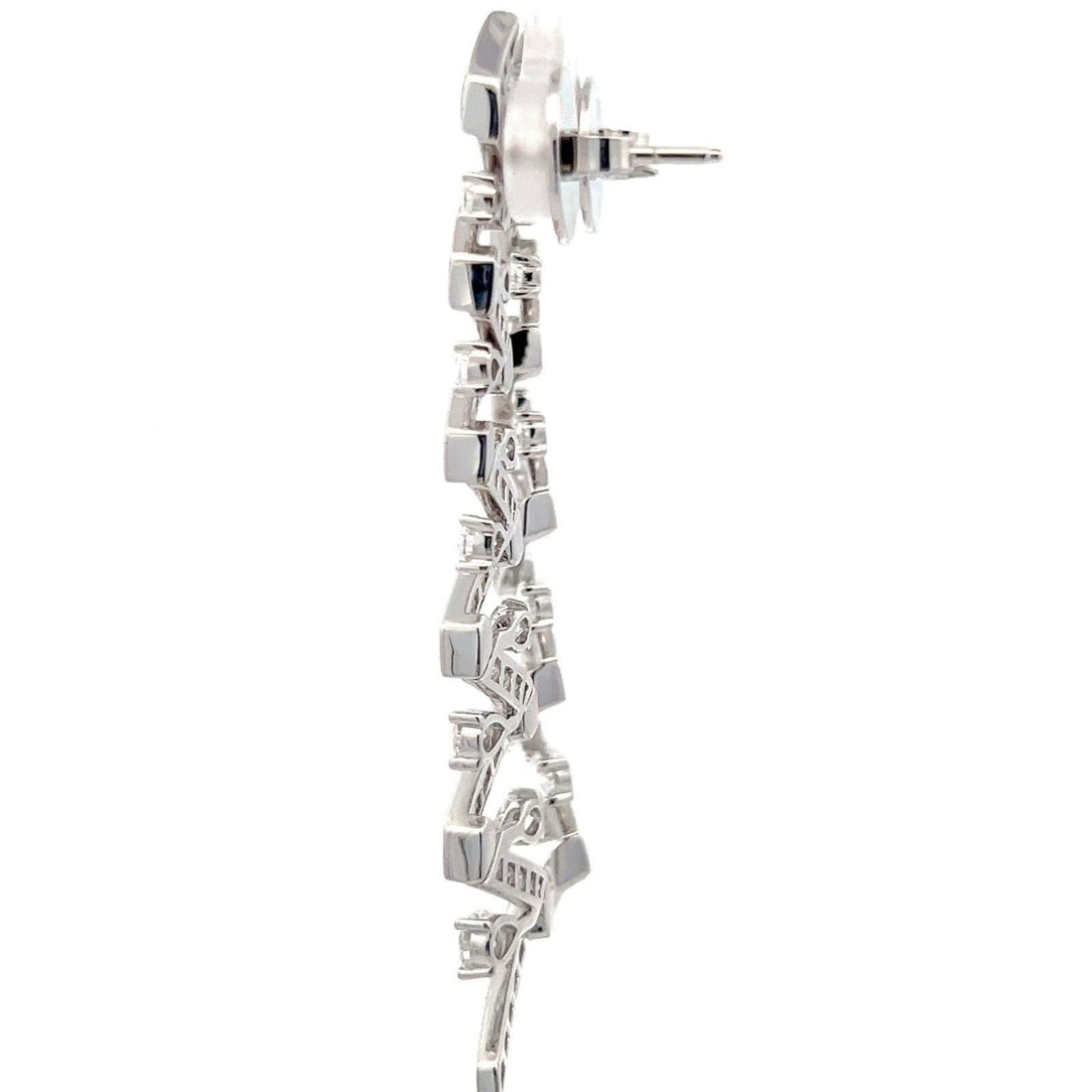 Geometry Diamond 18K White Gold Exclusive Earrings - 4