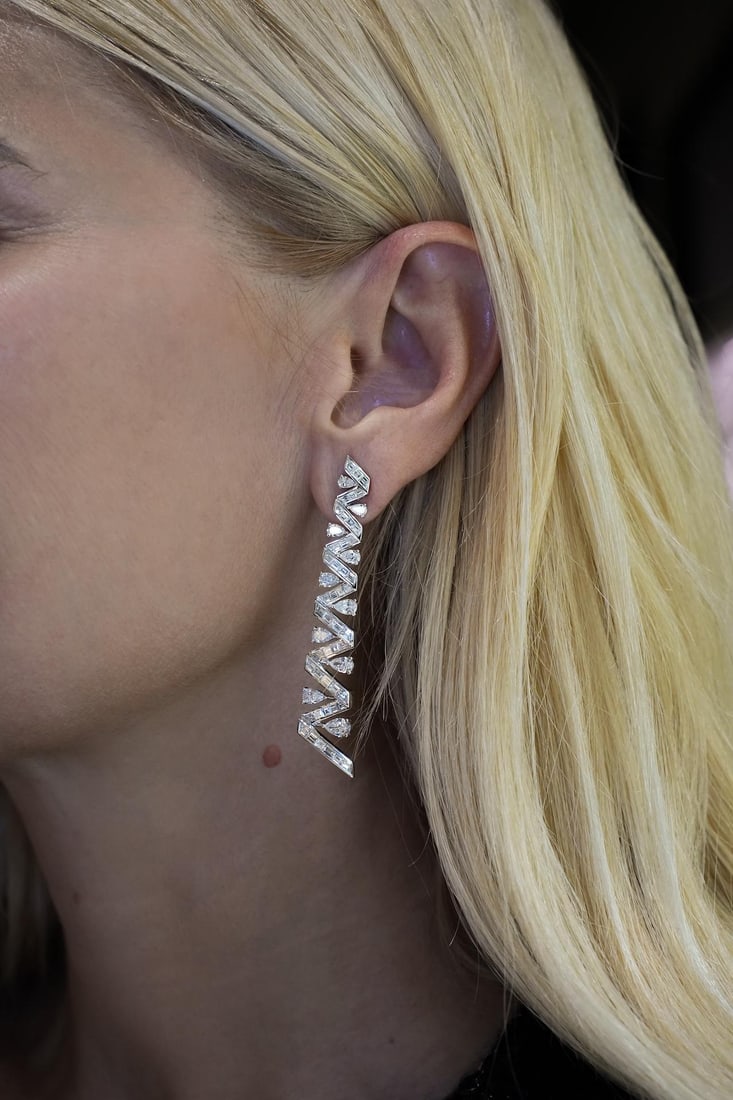 Geometry Diamond 18K White Gold Exclusive Earrings - 5